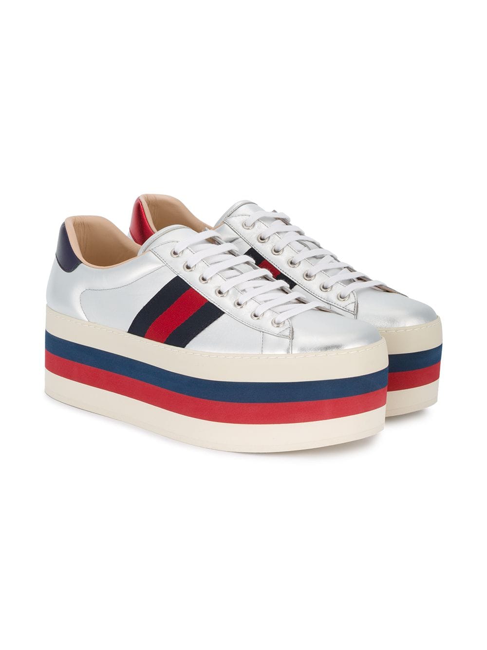 GG vintage web platform sneakers