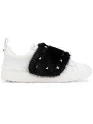 Valentino Garavani fur and stud sneakers