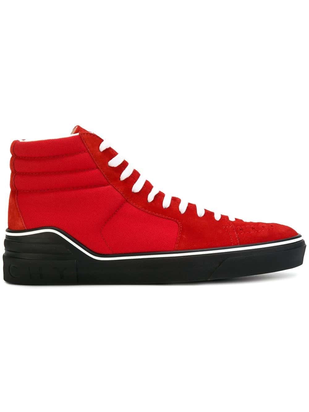 contrast panel hi-top sneakers