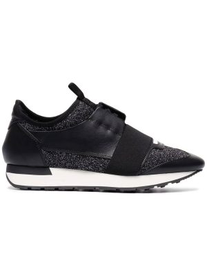 black glitter race runner sneakers