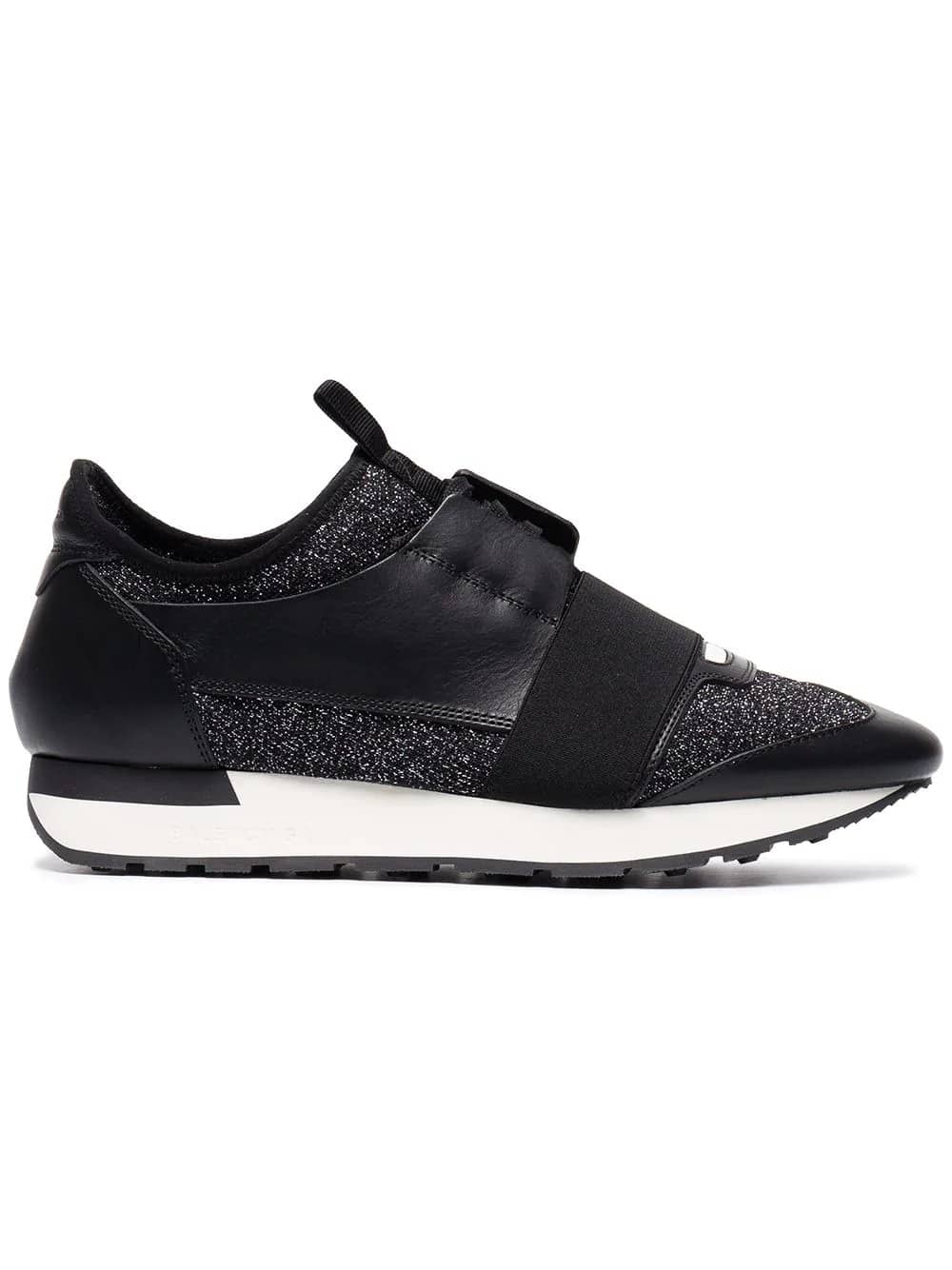 black glitter race runner sneakers