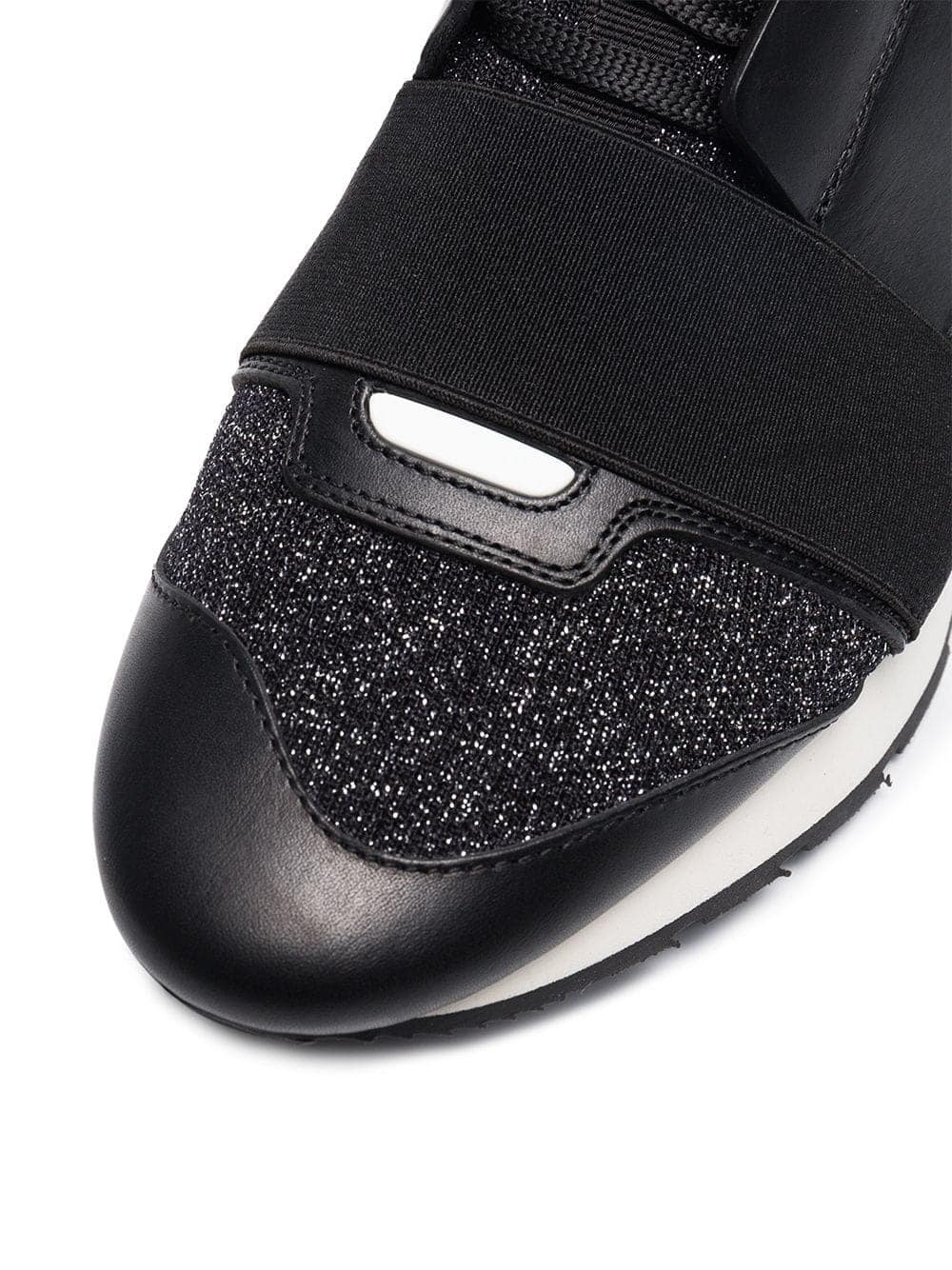 black glitter race runner sneakers