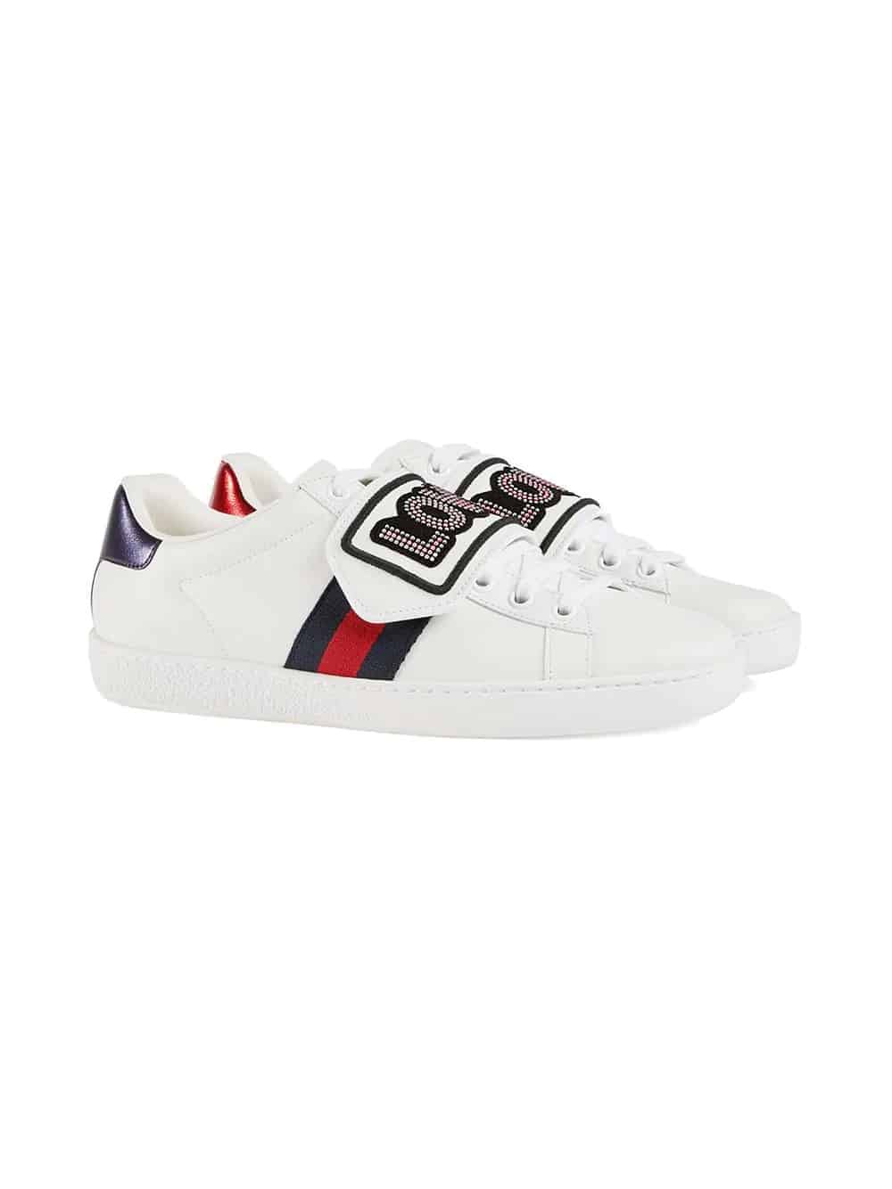 Ace sneaker with removable patches