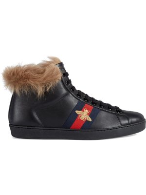 Ace high-top sneaker with fur