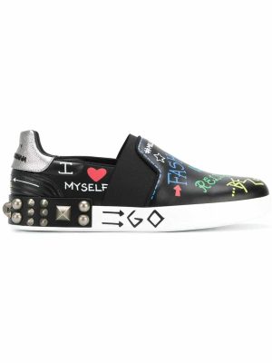 Portofino slip-on sneakers with Mural print