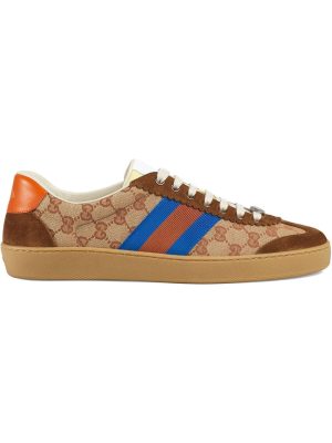 brown, orange and blue Original GG and suede Web sneakers