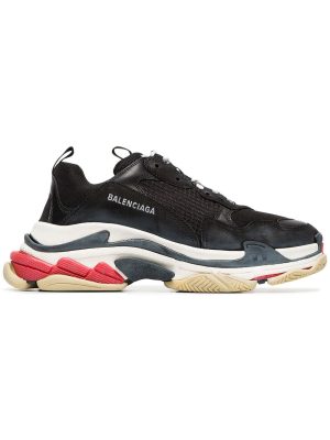 BALENCIAGA Black Triple S Leather Sneakers