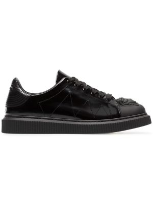Black Medusa Patent Leather Sneakers