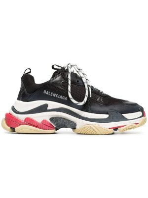 black triple s leather sneakers
