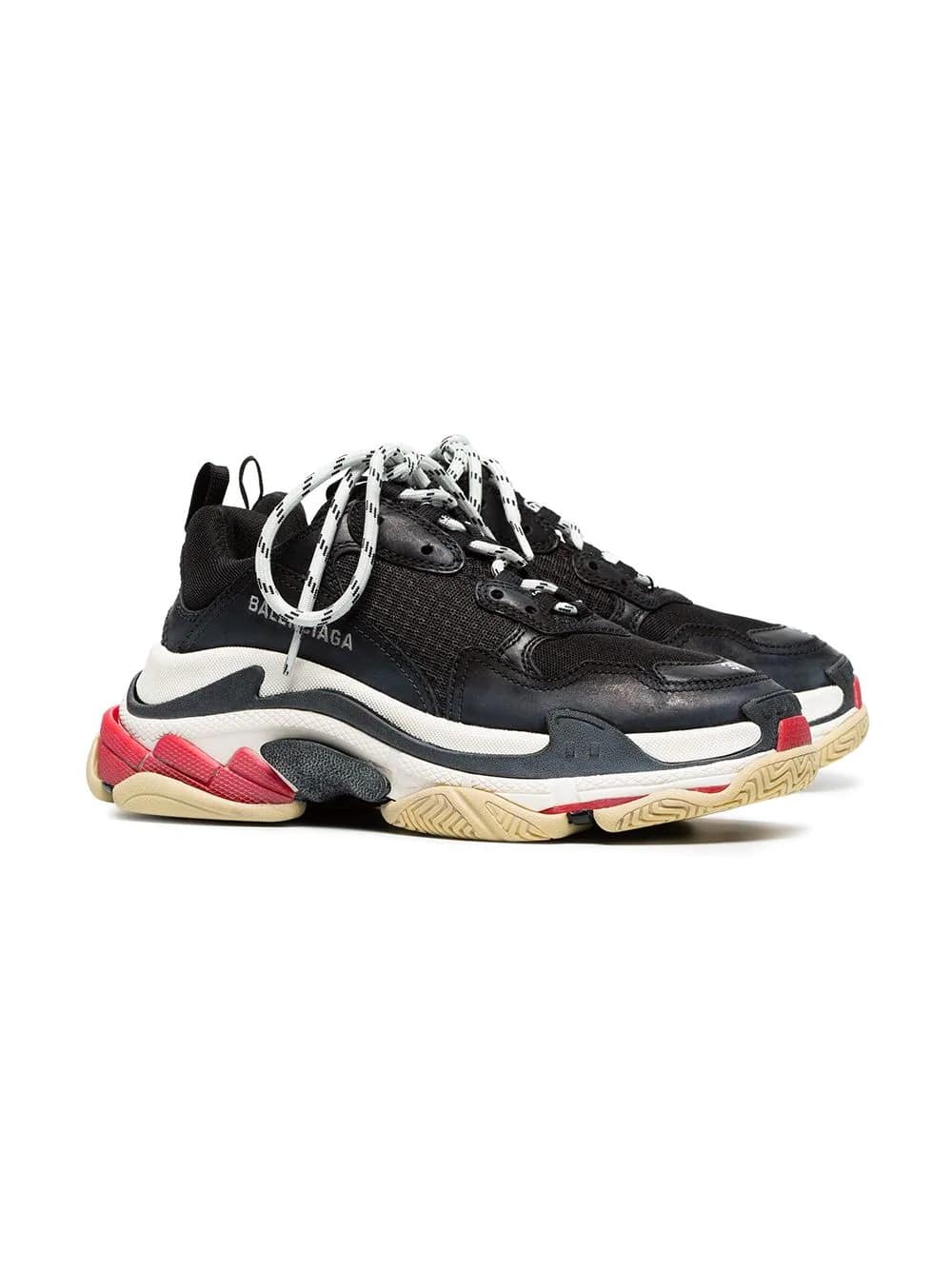 black triple s leather sneakers