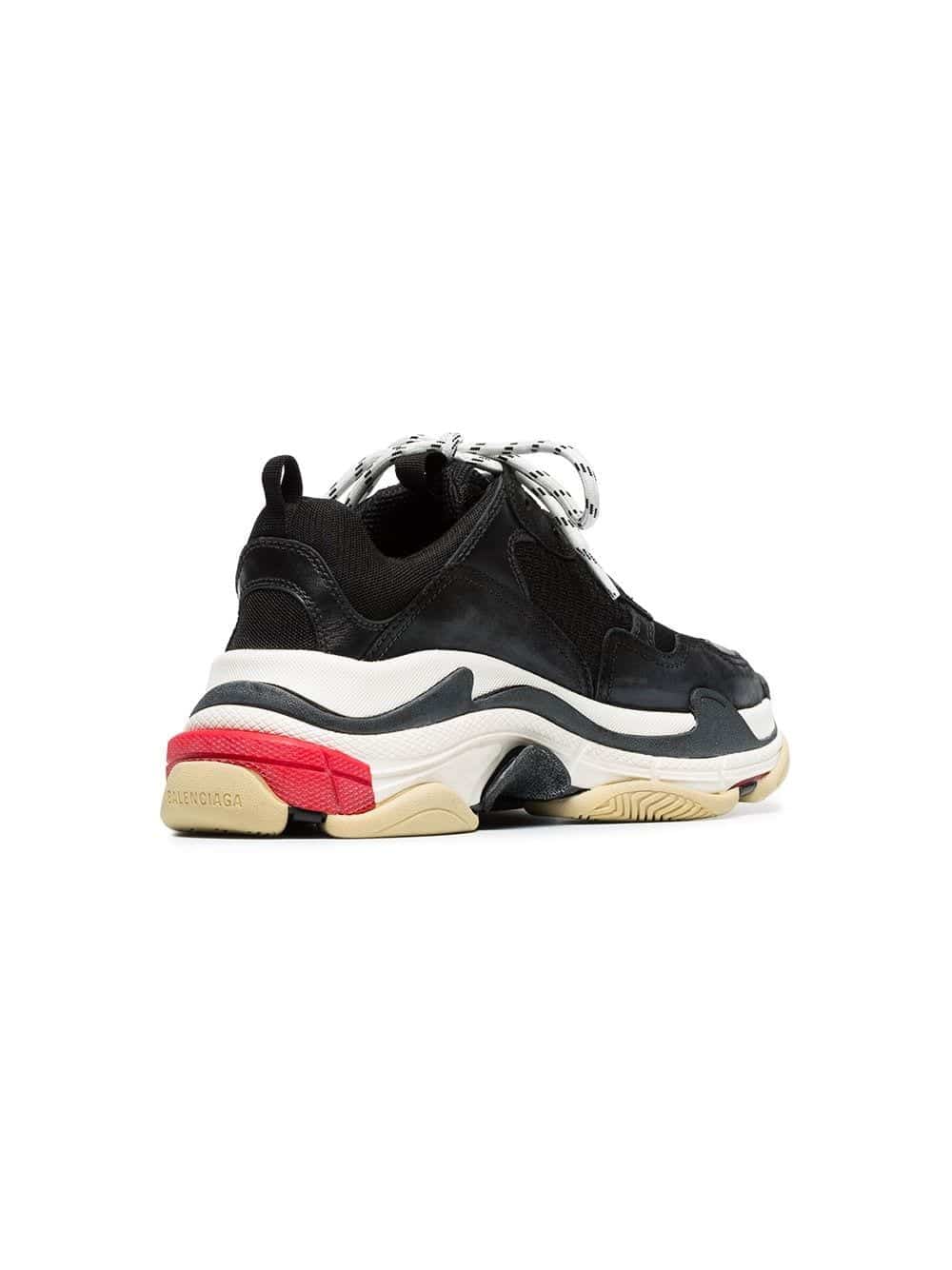 black triple s leather sneakers