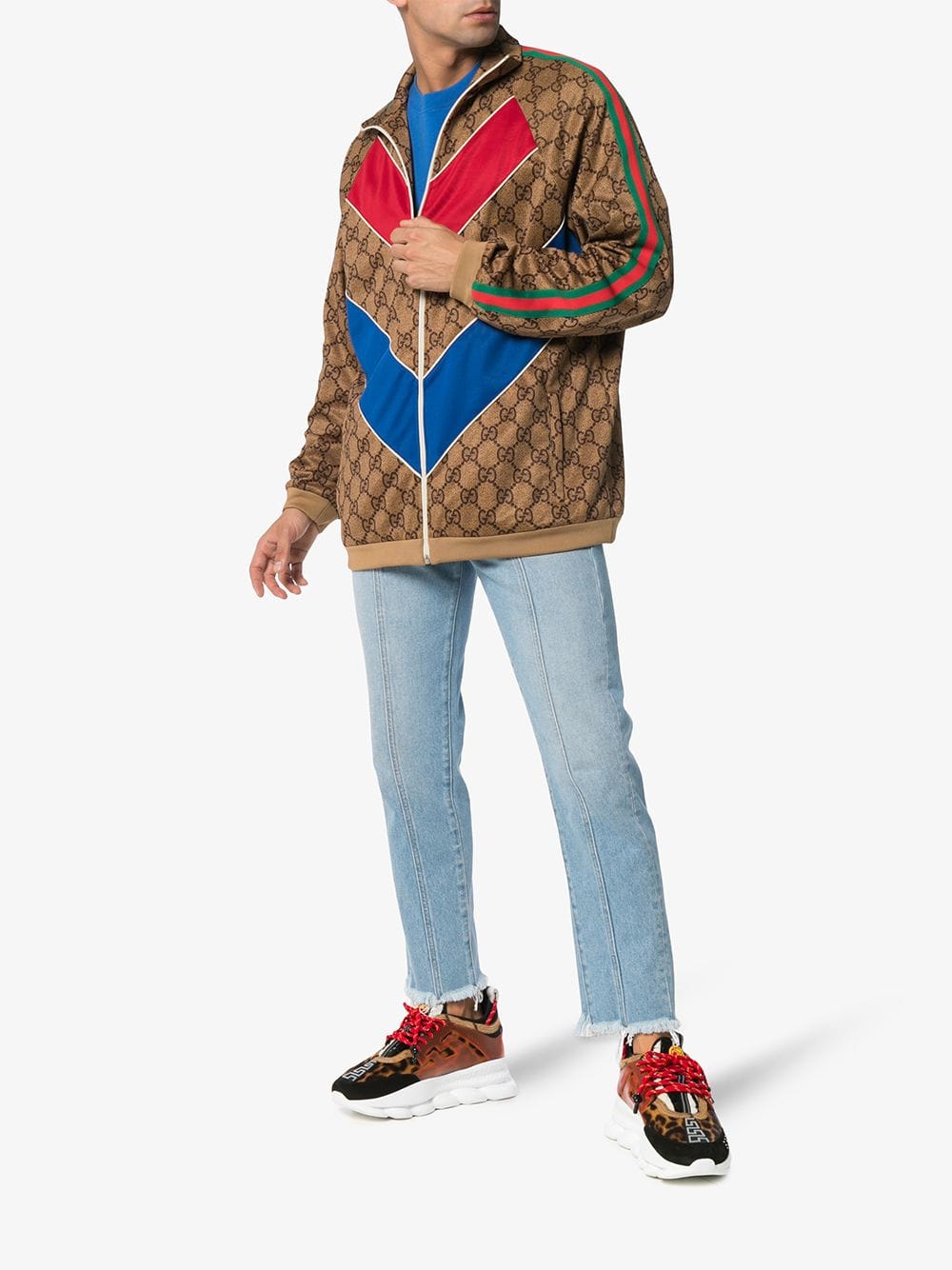 Multicoloured Chain Reaction Leopard Print Leather Sneakers