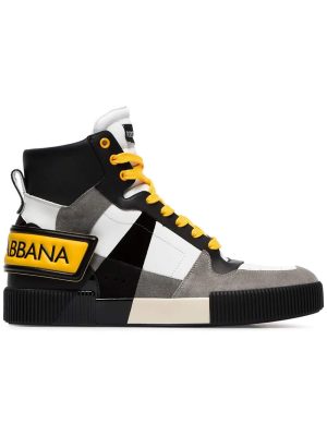 hi-top leather sneakers