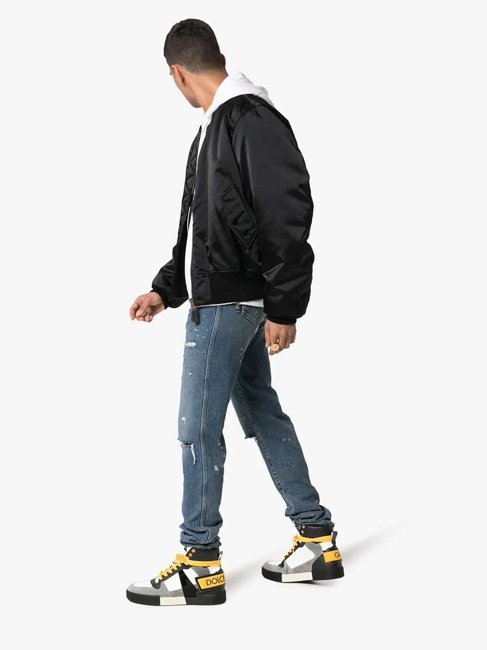 hi-top leather sneakers