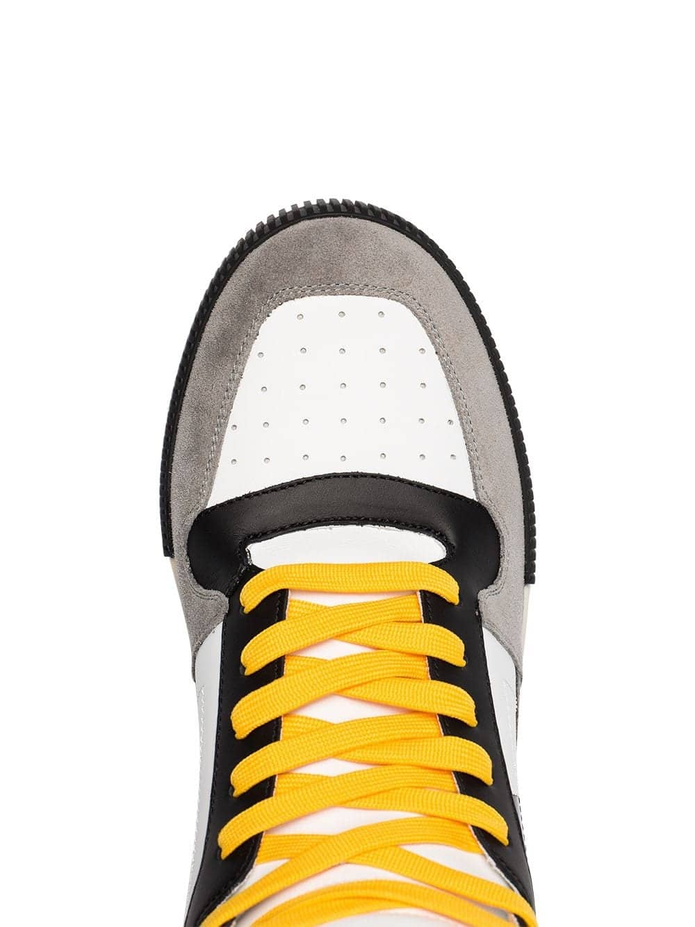 hi-top leather sneakers