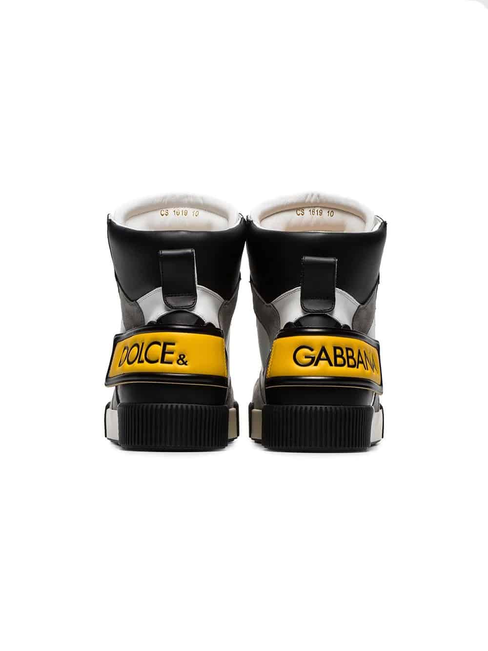 hi-top leather sneakers