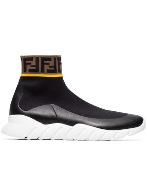 FENDI Logo hi-top stretch sock sneakers