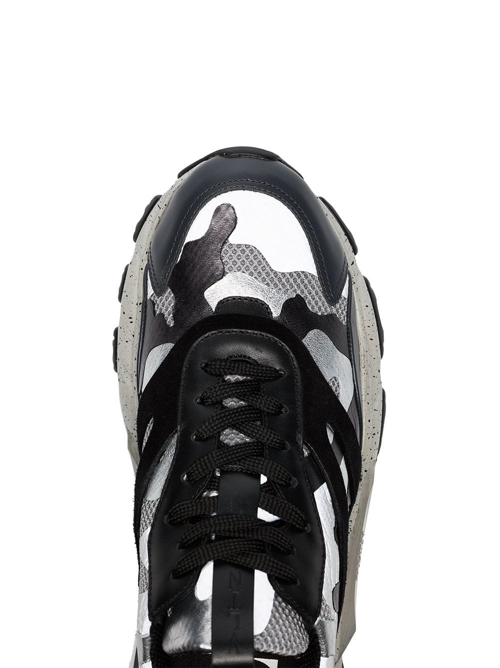 Grey Bounce Camo Print Leather Sneakers