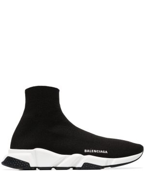 BALENCIAGA Black Speed knitted high-top sock sneakers