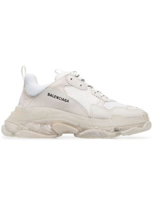 white Triple S clear sole sneakers