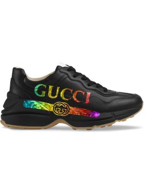 Rhyton leather sneaker with Gucci logo