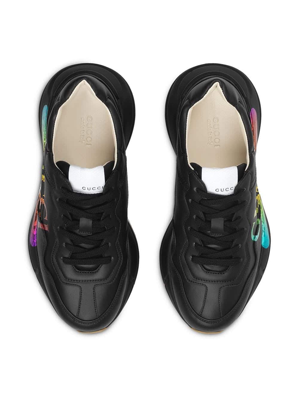 Rhyton leather sneaker with Gucci logo