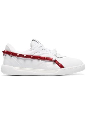 White Rockstud Armour Studded Leather Sneakers