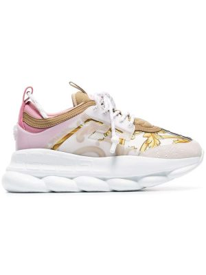 multicoloured Chain Reaction Baroque leather and fabric sneakers