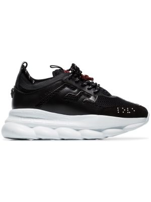 Black And White Chain Reaction Suede Trim Sneakers