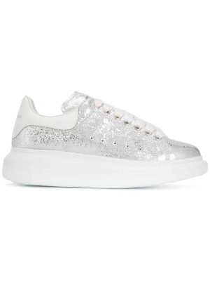 crackle leather sneakers