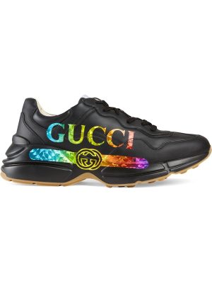 Rhyton leather sneaker with Gucci logo