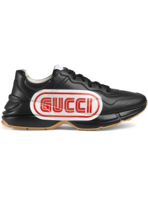 Rhyton Gucci print leather sneaker