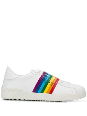 VALENTINO Peace Rainbow Stripe Sneakers