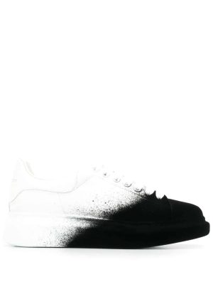 spray effect lace-up sneakers