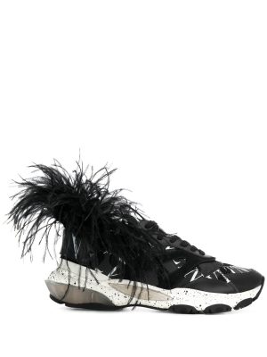 logo grid feather Bounce sneakers