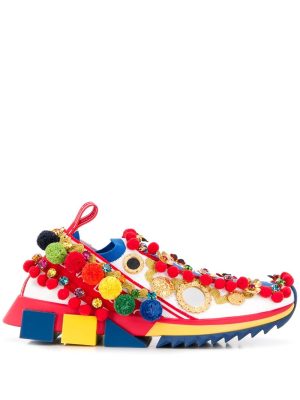 Logo Print Pompom Sneakers