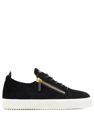 Frankie snake-effect velvet sneakers