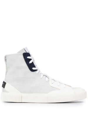 denim hi-top sneakers