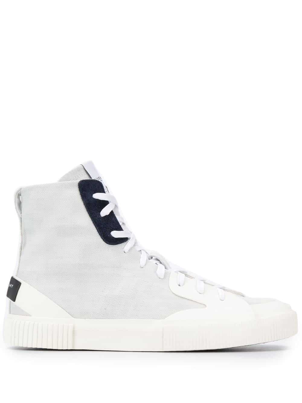 denim hi-top sneakers
