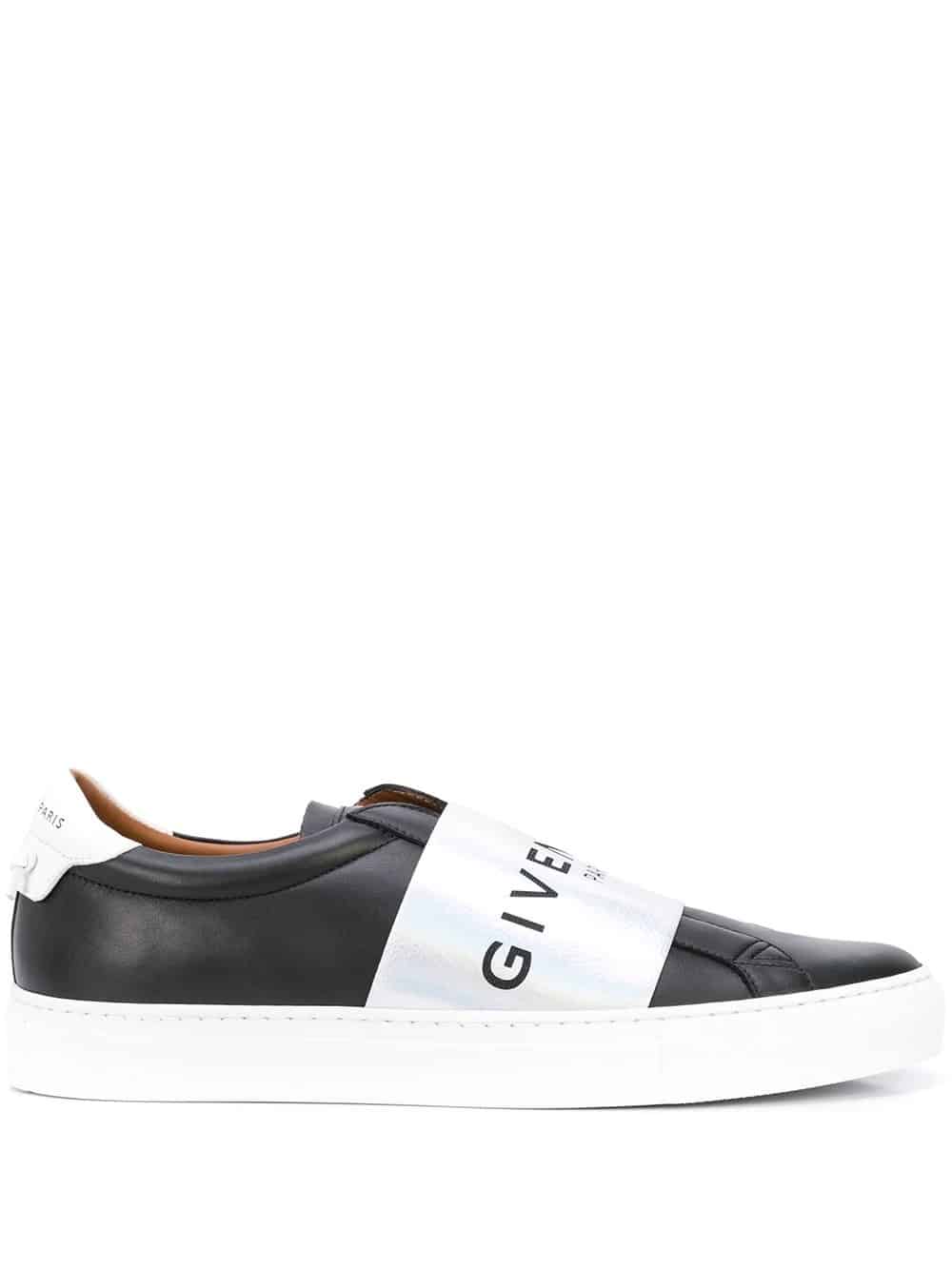 contrasting panel logo sneakers