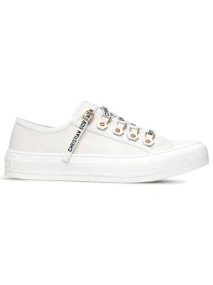 WALK'N'DIOR LOW-TOP SNEAKER IN WHITE CANVAS