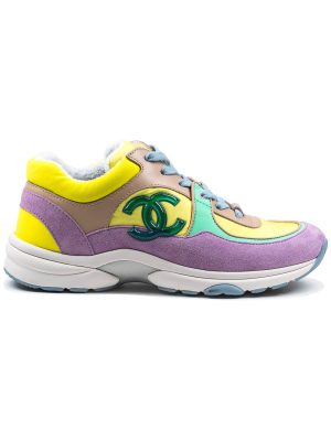 CHANEL CC Logo Violet Yellow Blue Sneaker