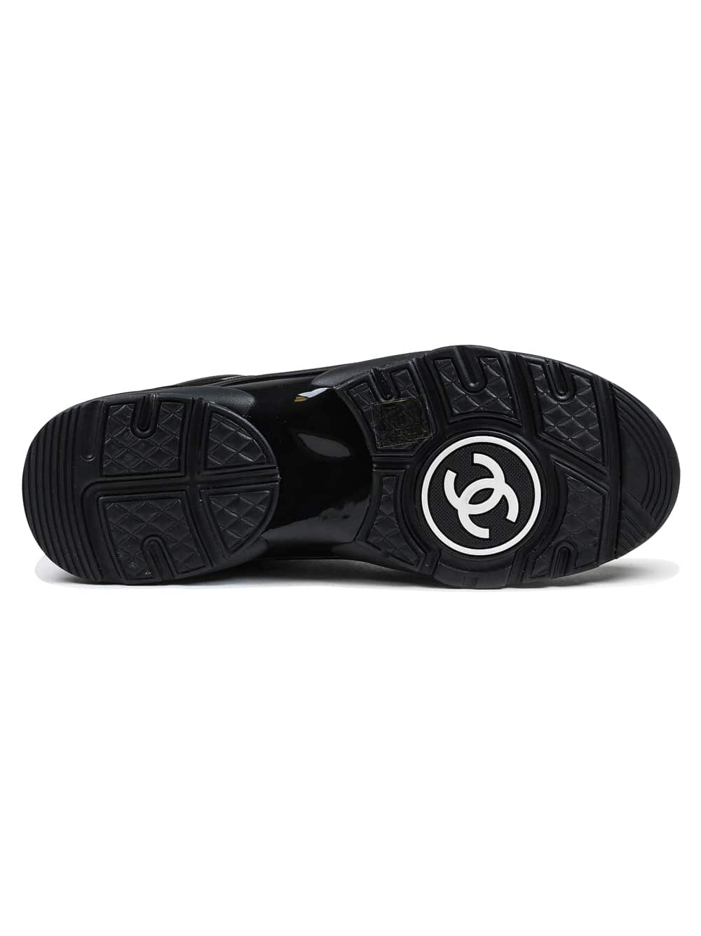 CHANEL CC Logo Suede Tweed Black Gold Sneaker