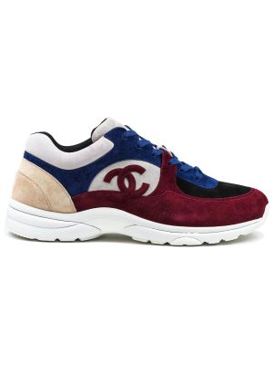 CC Logo Burgundy Blue Beige Suede Sneaker
