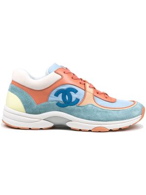 CC Logo Coral, Light Blue And White Suede Sneaker