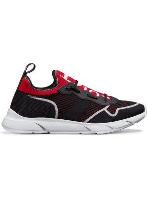 DIOR "B21 NEO" SNEAKER IN BLACK AND RED TECHNICAL KNIT