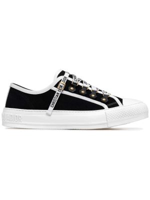 WALK'N'DIOR LOW-TOP SNEAKER IN BLACK CANVAS