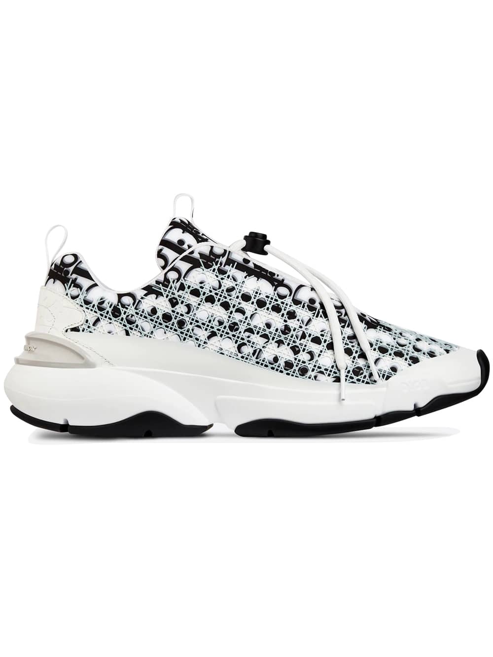 WHITE DIOR OBLIQUE "B24" SNEAKER WITH 'CANNAGE' MOTIF
