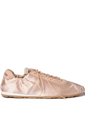 Plume satin sneakers