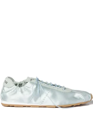 Plume satin sneakers